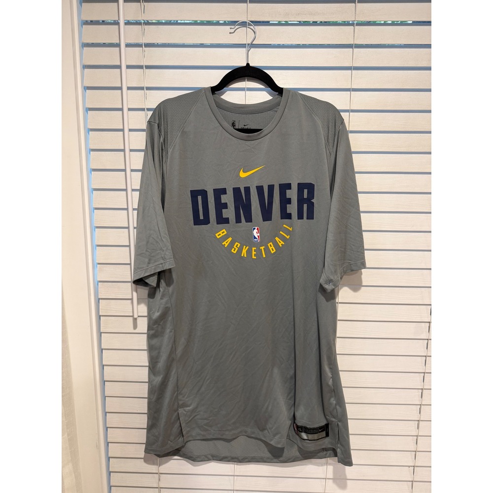 Nike Denver Basketball NBA Dri-FIT Shirt Mens XL Tall Grey Training Tee